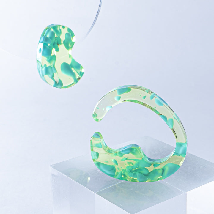 mom ear ware / イアリング Lサイズ / green-02 / NEWSED