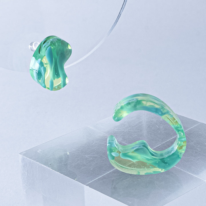 mom ear ware / イアリング Sサイズ / green-03 / NEWSED
