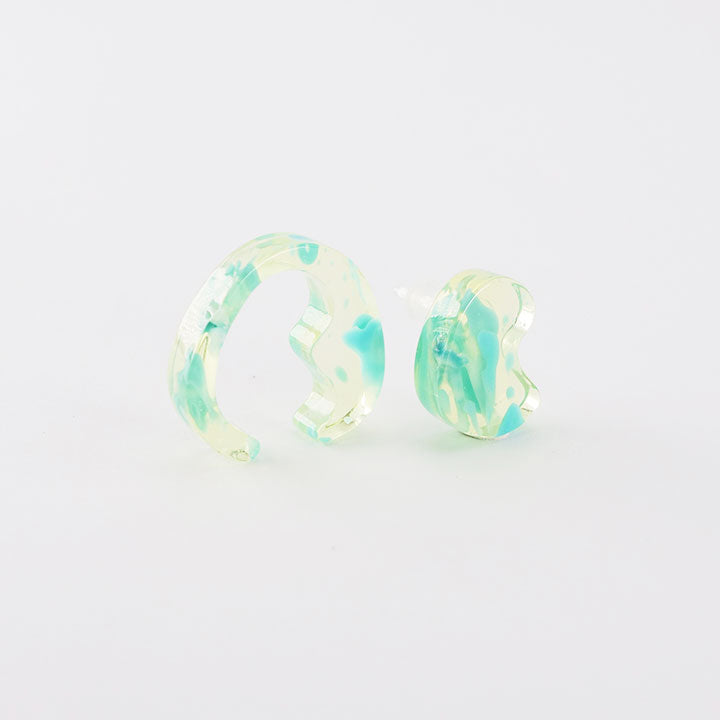 mom ear ware / earrings S size / green-02 / NEWSED