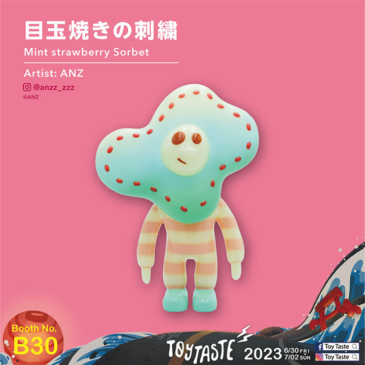 目玉焼きの刺繍 / Mint strawberry Sorbet / ANZ