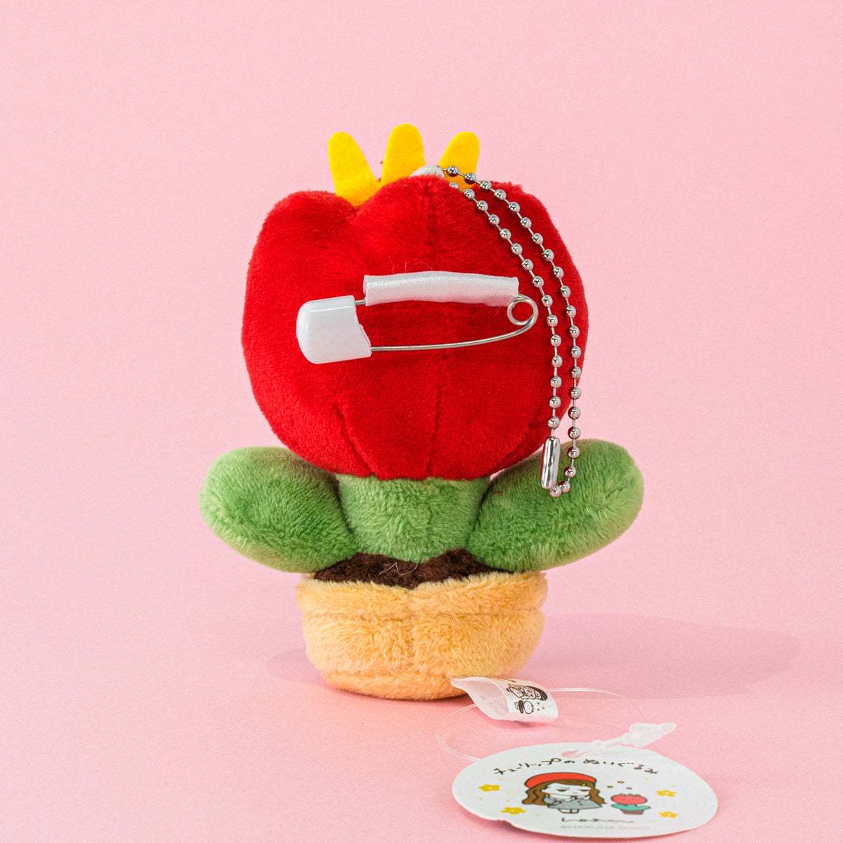 Tulip stuffed toy keychain / red / Haruna Sudo