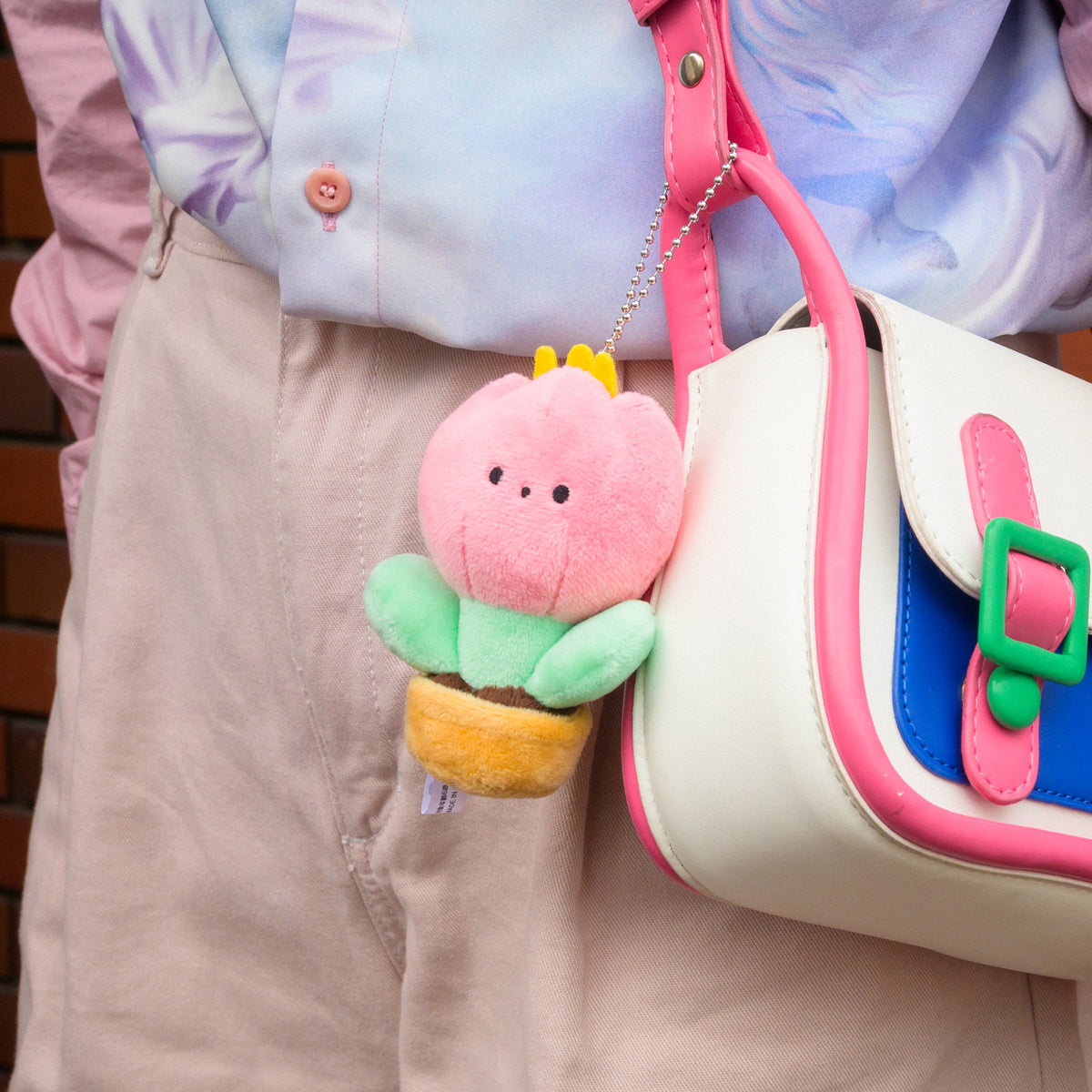 Tulip stuffed toy key chain / Pink / Haruna Sudo