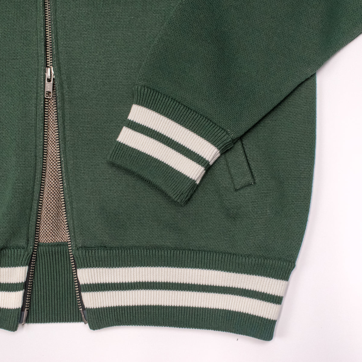 期間限定値下げ！新品ohtoro wool pocket zipper knit Metal Knit】TACO / ニットブルゾン / GREEN / 編み物☆堀ノ内×VINYL
