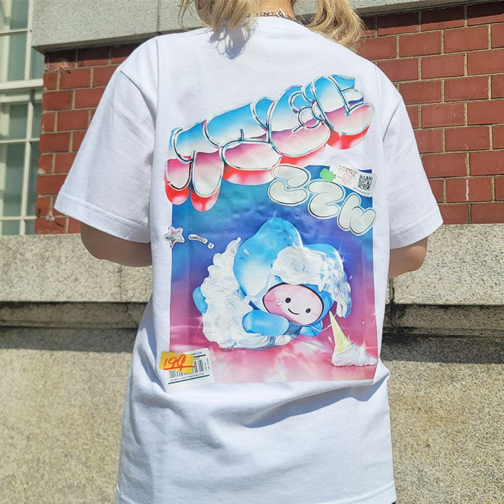 "Kumadomo Koten" T-shirt / white / candy
