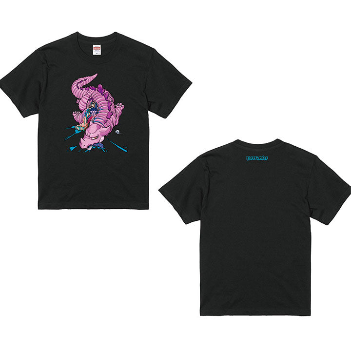 7/25 AM10:00 (JST) - Sales start VINYL graphic T-shirt / black / Sushio x Monyochi Tapomichi