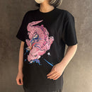 VINYLグラフィックTシャツ / 黒 / すしお×モニョチタポミチ