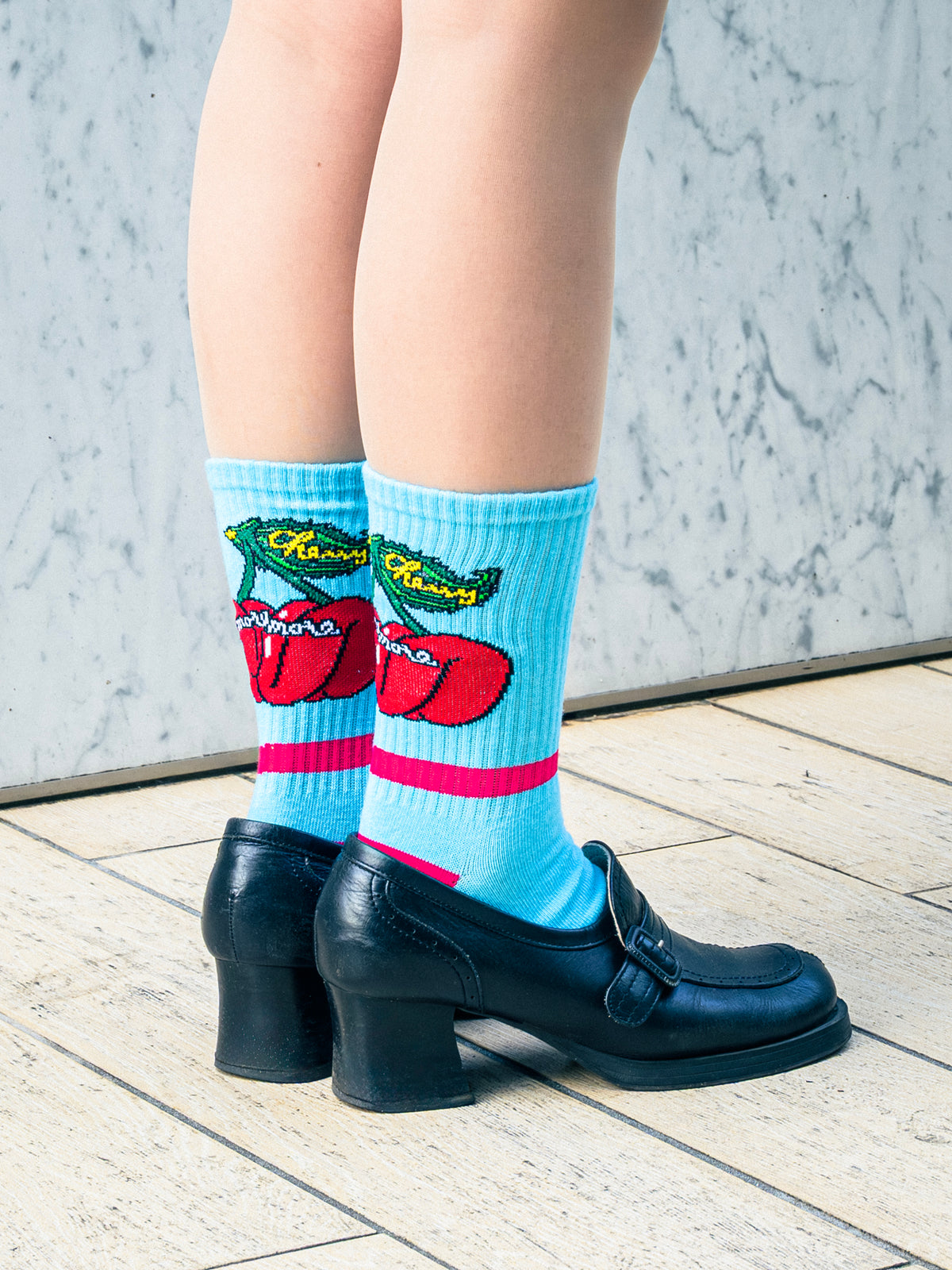 モチーフソックス 真夜中の花束 ソックス（ブルー） / ヤナギダマサミ