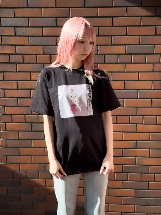 VINYLグラフィックTシャツ /  Peloqoon / 黒