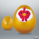 Refrigerator figure pretending to be an egg