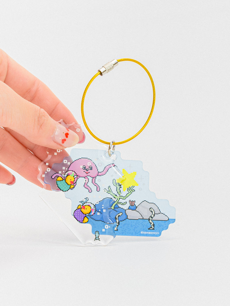 おでかけあひる　ぷかぷかアクリルキーホルダー