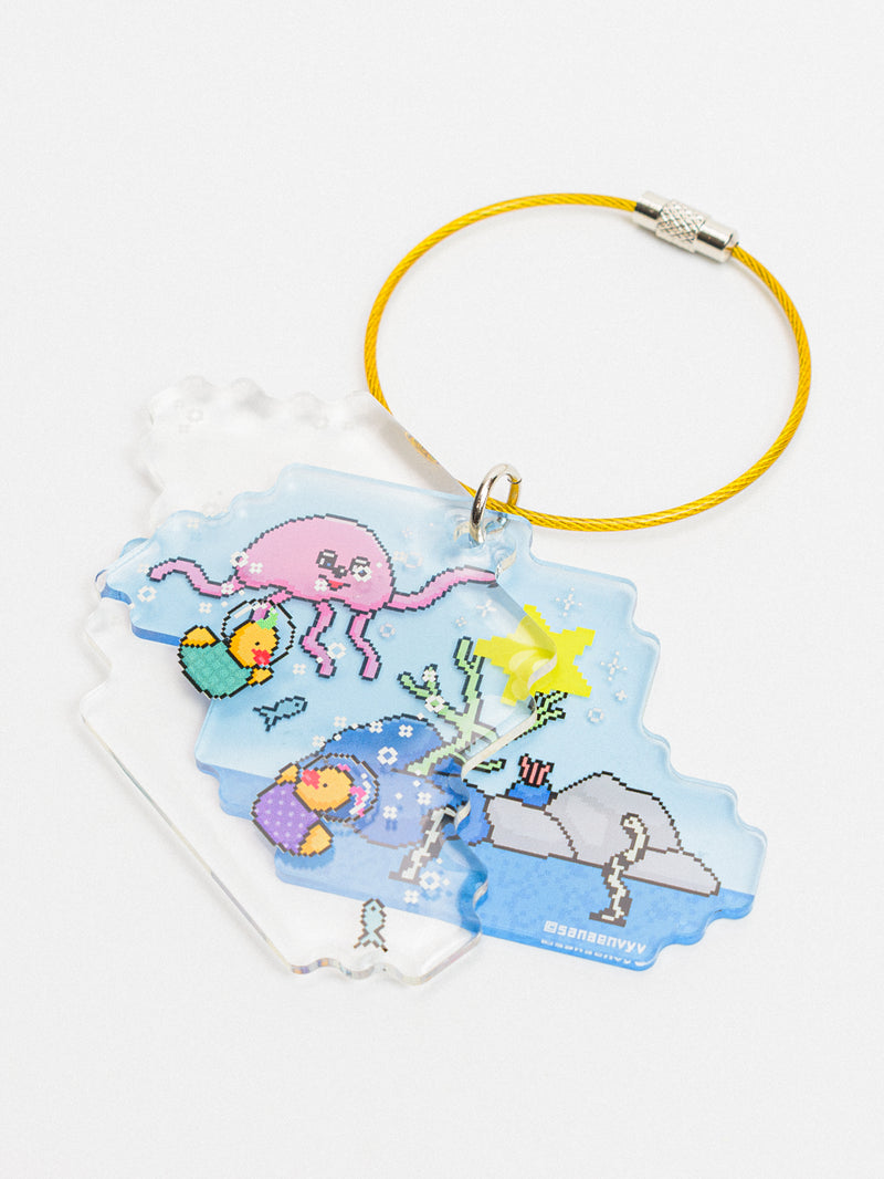 おでかけあひる　ぷかぷかアクリルキーホルダー