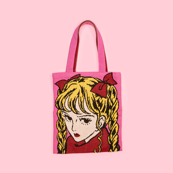10/6 AM10:00(JST)-販売開始 編み物☆堀ノ内×須藤はる奈コラボニットバッグ（Pink）