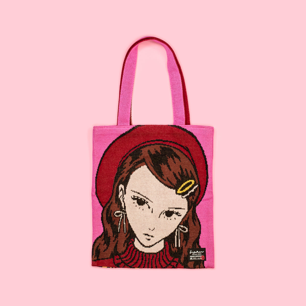 編み物☆堀ノ内×須藤はる奈コラボニットバッグ（Pink）