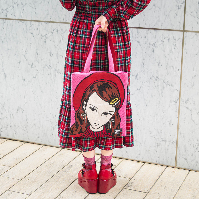 10/6 AM10:00(JST)-販売開始 編み物☆堀ノ内×須藤はる奈コラボニットバッグ（Pink）