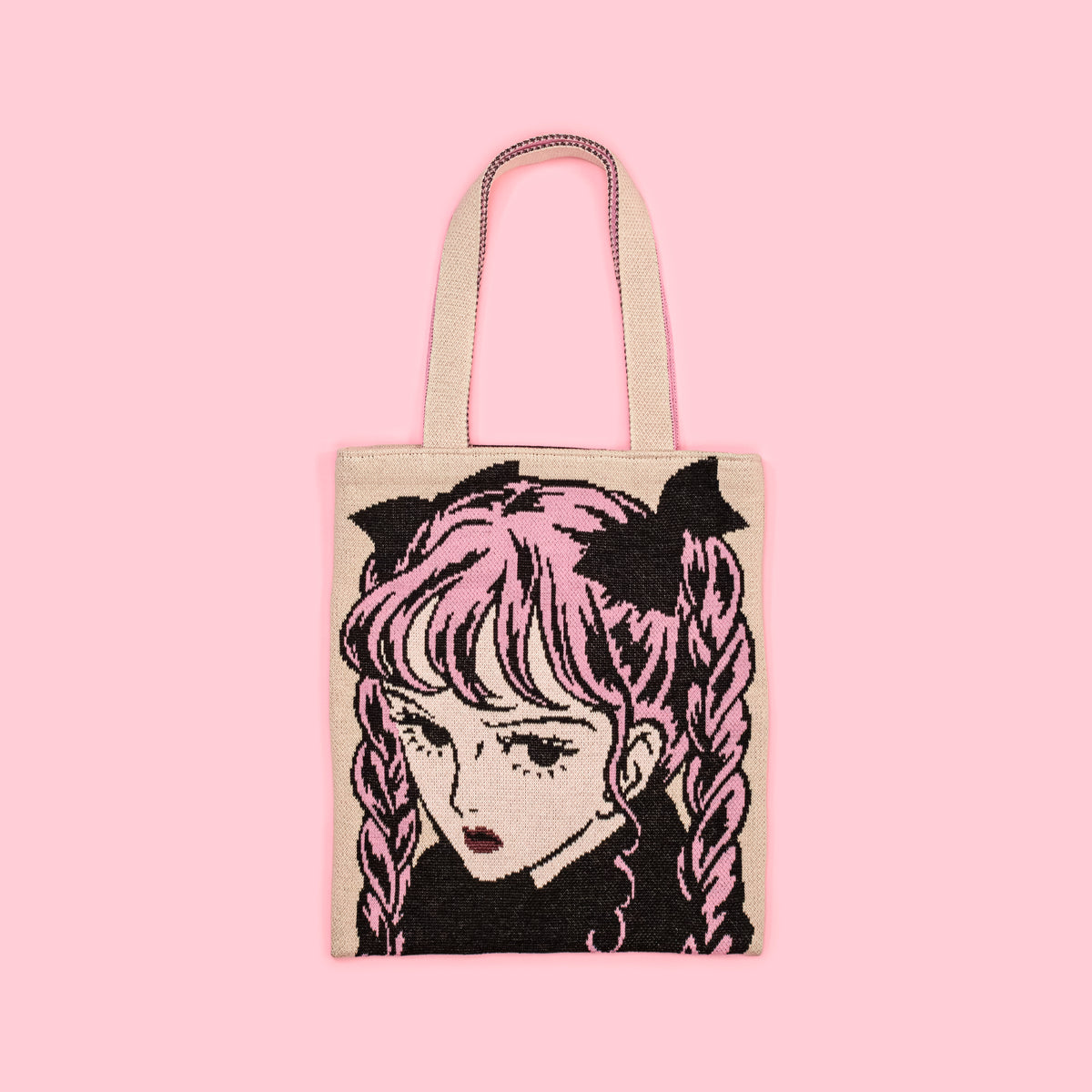 編み物堀ノ内　トートバッグ 編み物☆堀ノ内×須藤はる奈コラボニットバッグ（Beige）