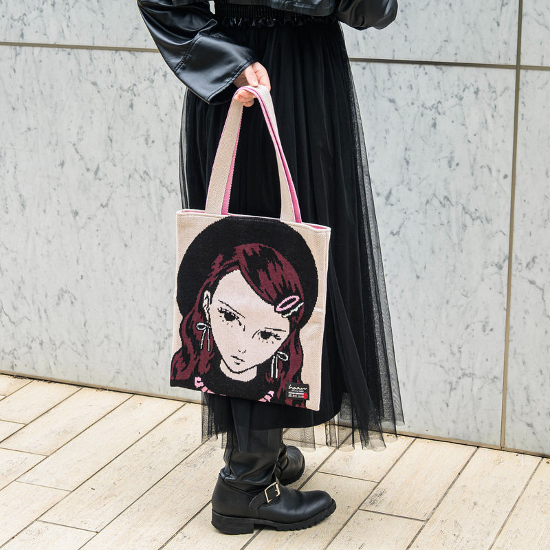 10/6 AM10:00(JST)-販売開始 編み物☆堀ノ内×須藤はる奈コラボニットバッグ（Beige）