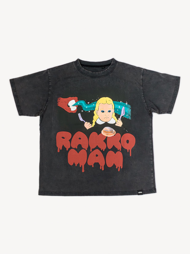 グラフィックTシャツ「ラッコマン（おまじない）」（黒） / ただかすみ
