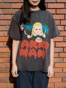 グラフィックTシャツ「ラッコマン（おまじない）」（黒） / ただかすみ