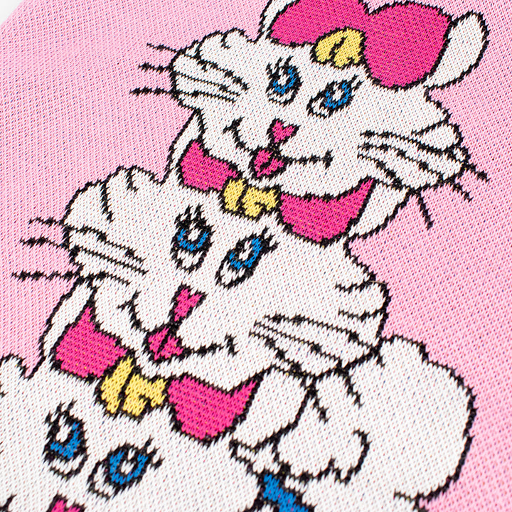 8/23 AM10:00 (JST) - Sales start Knitting ☆ Horinouchi x Yanagida Masami collaboration [Nyanko knit bag] / Pink