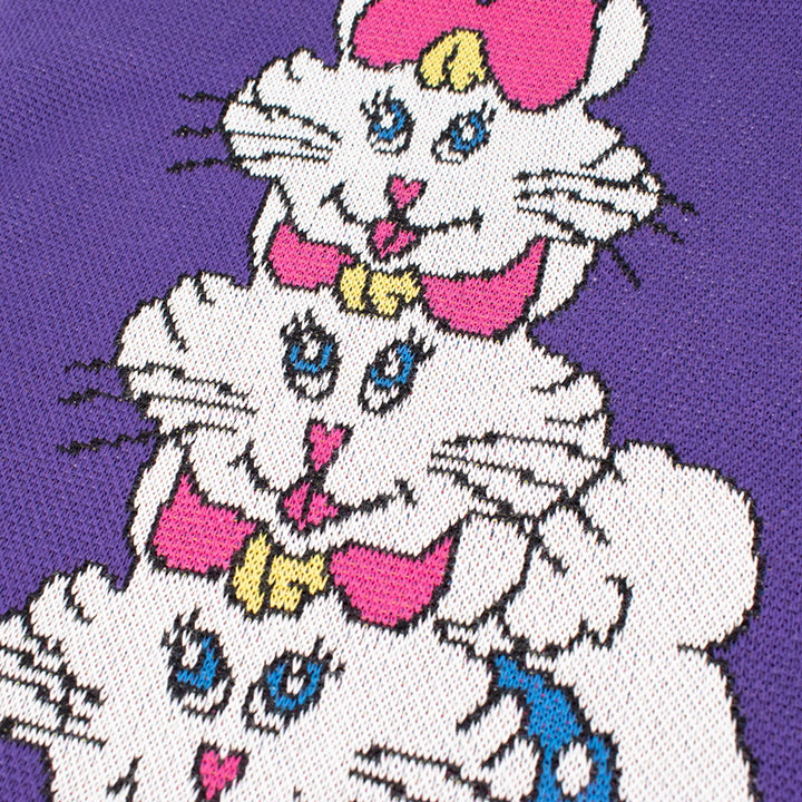 8/23 AM10:00 (JST) - Sales start Knitting ☆ Horinouchi x Yanagida Masami collaboration [Nyanko knit bag] / Murasaki