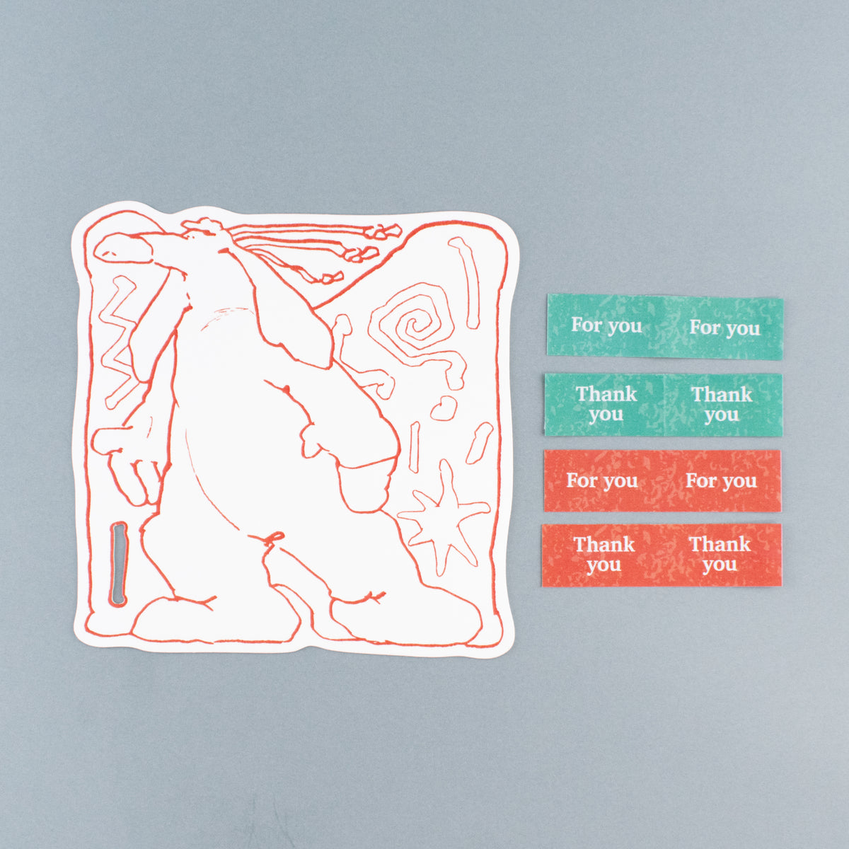 ダイカットカード【Pixie】/オレンジ/Thikity friends