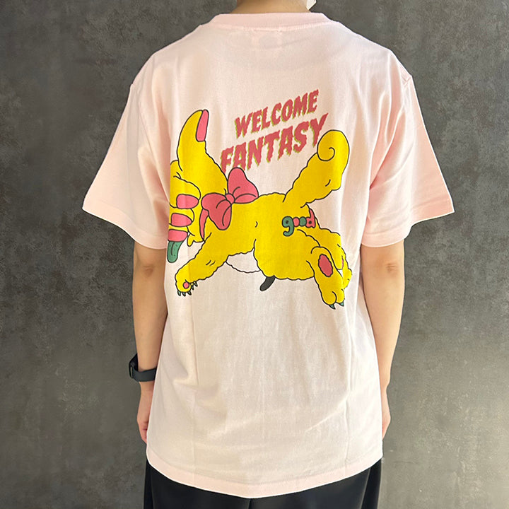 VINYL graphic T-shirt / Yanagidamasami / good / pink