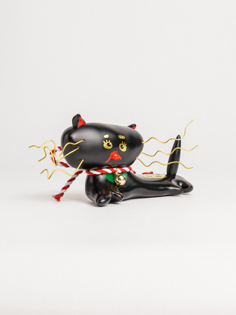 6/3 昼12時半(JST)-販売開始 black Maneki Neko (Left-Hand Style) /