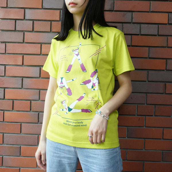 VINYL 그래픽 티셔츠 / 마키다 나미나 / 네온 그린