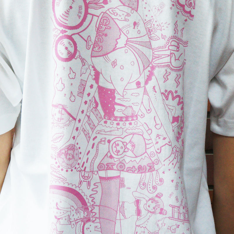 VINYL 그래픽 티셔츠 / 다케이 치카 / Wonderland / 화이트