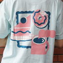 VINYL グラフィックTシャツ / MOSUKI(モスキ)/ アクアブルー