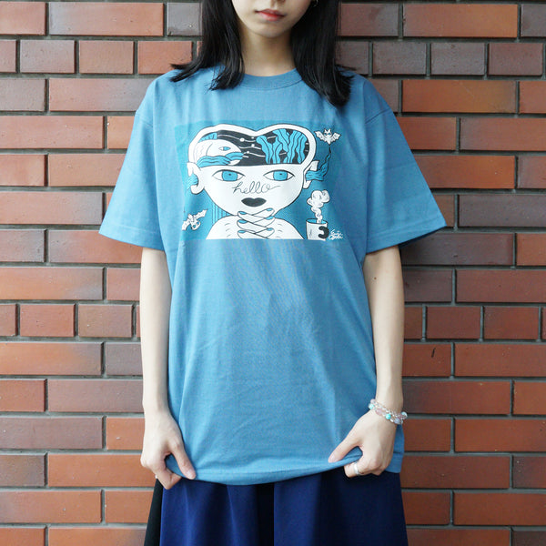 VINYL Graphic T-shirt /Emi Ozaki /Hello /Slate