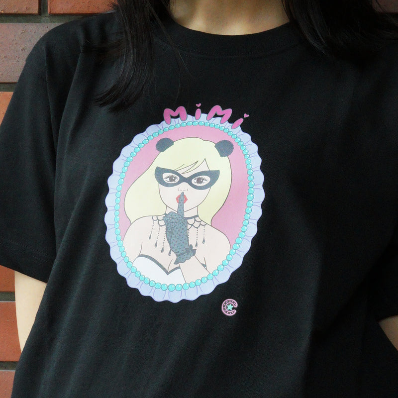 VINYL Graphic T-shirt / Chika Takei/mimi/black