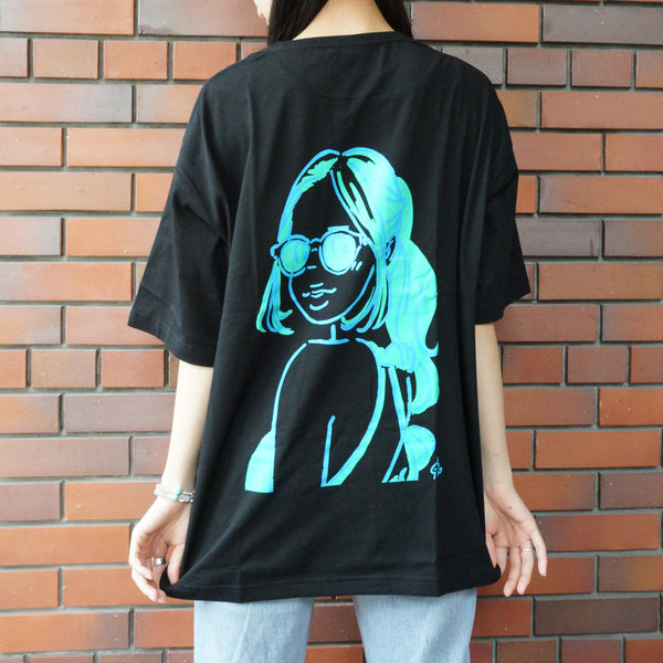 VINYL Graphic T-shirt BIG T / Sakura Hajime / Sunglasses / Black