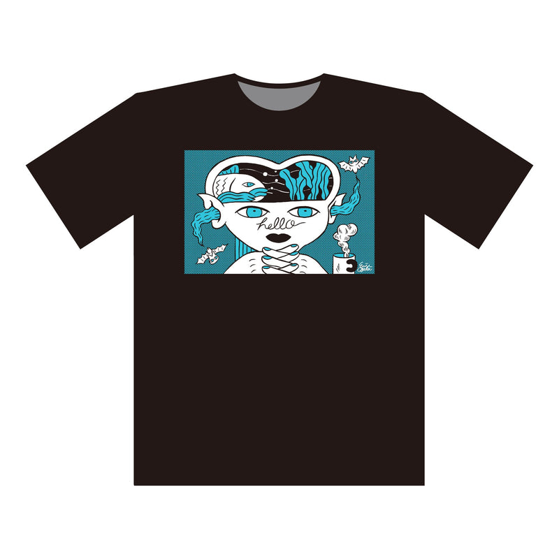 VINYL グラフィックTシャツ /オザキエミ / Hello /ブラック